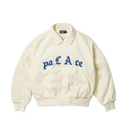 PALACE LOVE VARSITY JACKET SOFT WHITE