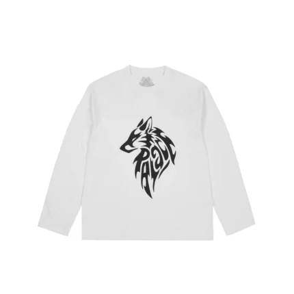 Palace Skate Boards SKETCHY LONE WOLF LONGSLEEVE WHITE